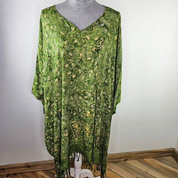 Yazdi Batik Print One-Size Beach Cover-Up - Picture 1 of 5